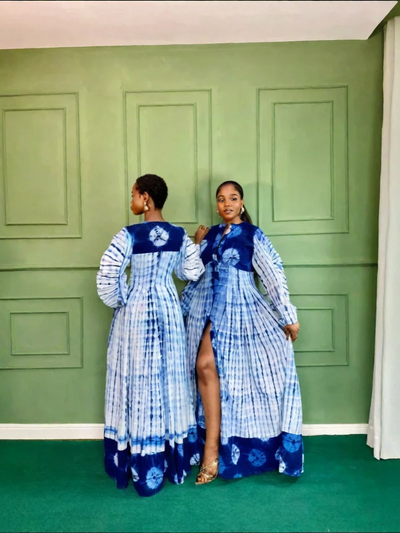 Blue Tie-Dye Maxi Dress