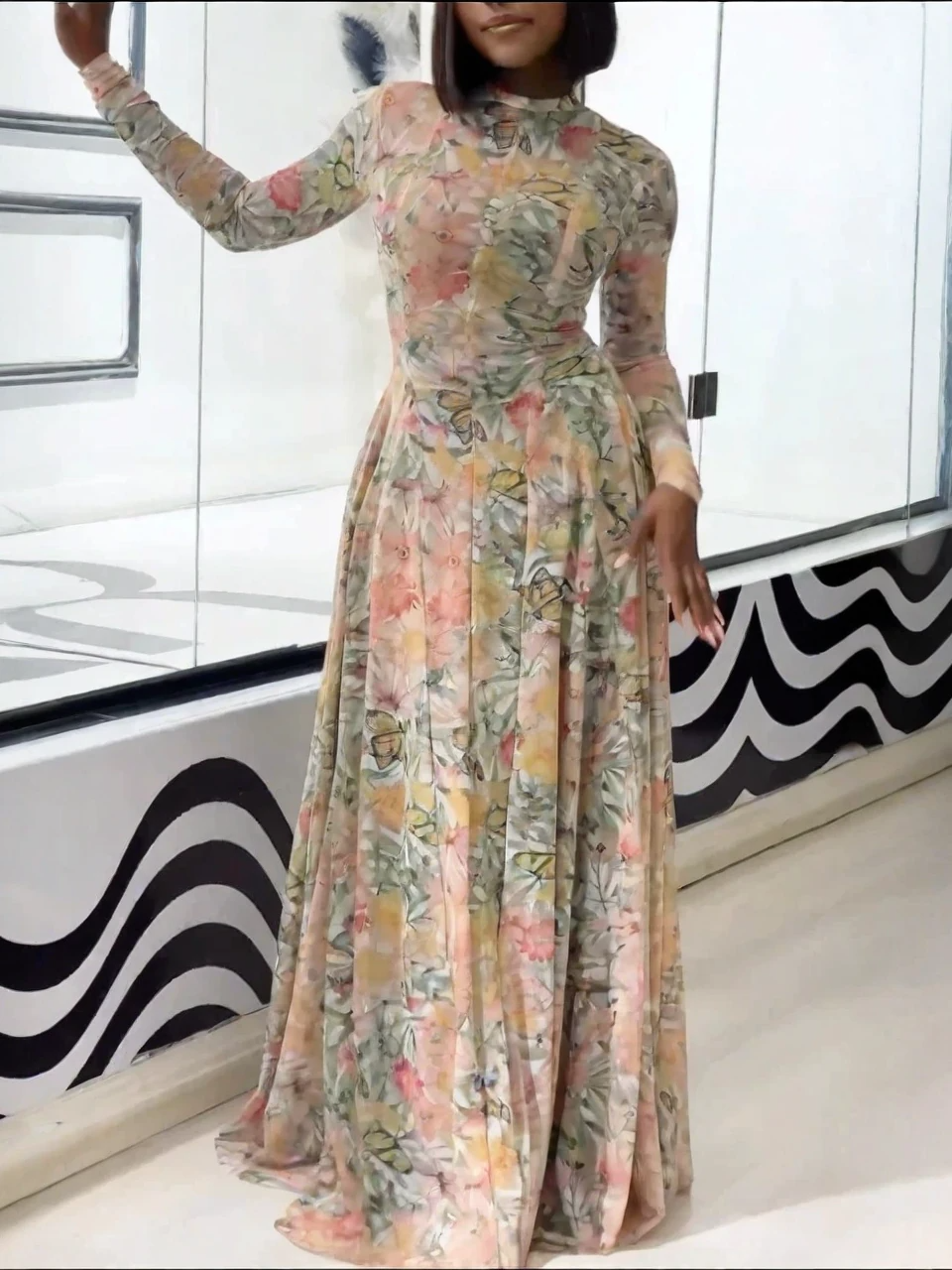 Verve Floral Butterfly Bloom Maxi Dress