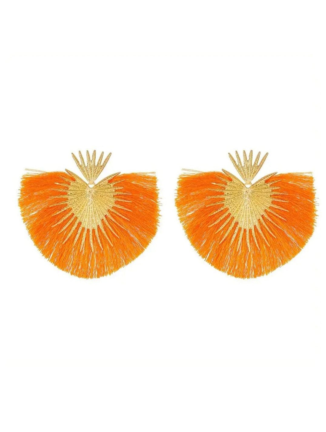Fan-shaped Tassel Earrings