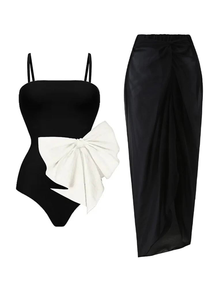 Bow Detail Sweetheart One Piece Swimsuit