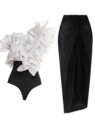 Lace Mesh Retro One Piece Swimsuit