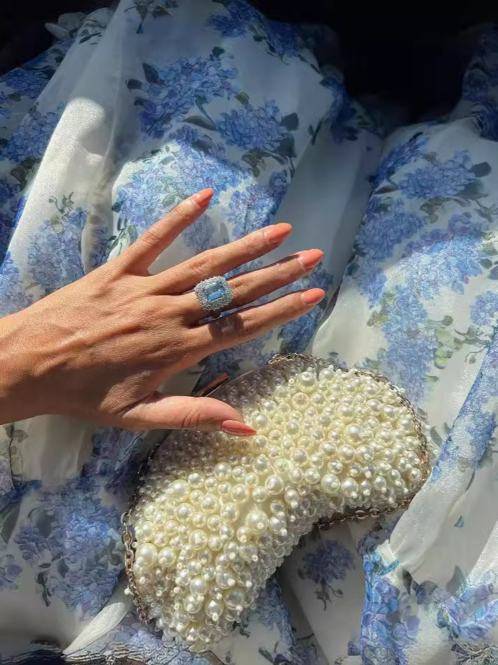 Robe Dolce Vita Fleurie – Bleu & Rose Antique