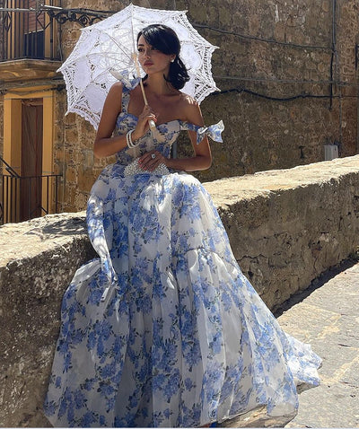 Robe Dolce Vita Fleurie – Bleu & Rose Antique