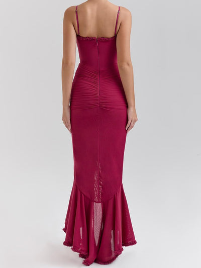 Ruffled Asymmetrical Sleeveless Cami Dress