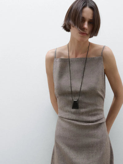 Linen-Blend Flowing Maxi Dress