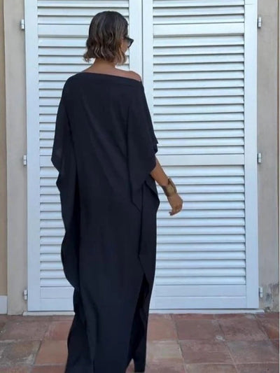 Flowing Asymmetric Caftan With Belt