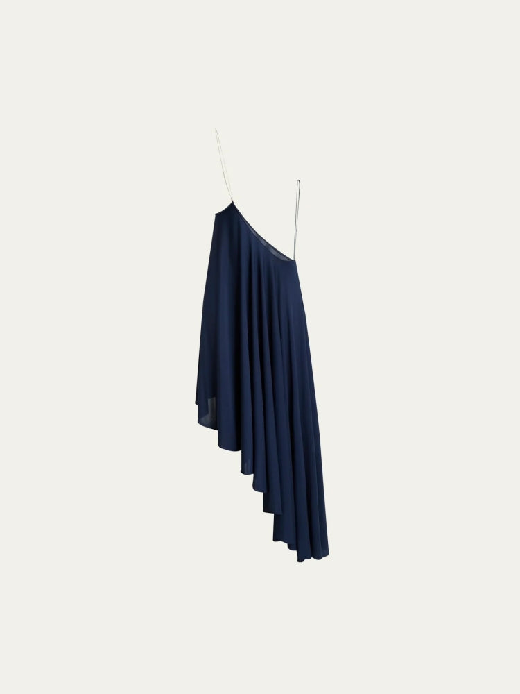 Asymmetric Chain Strap Full Length Skirt