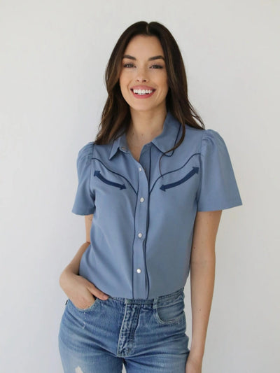 Azure Western Charm Blouse
