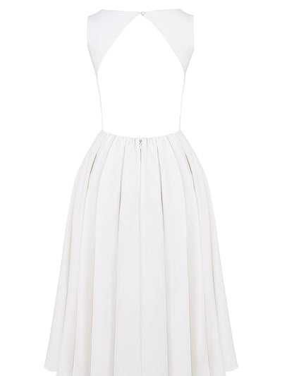 White Twill Midi Sundress
