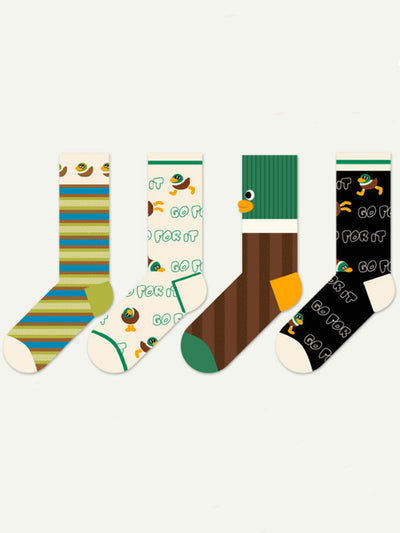 Adorable Cartoon Duck Cotton Socks