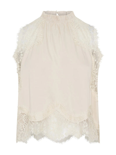 Lace Trimmed Satin Halter Maxi Skirt Set